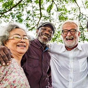 Denture candidates in Phoenix smiling together