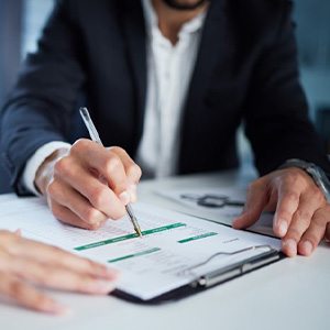 People go over paperwork